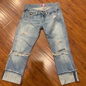 Abercrombie Distressed Cropped Jeans